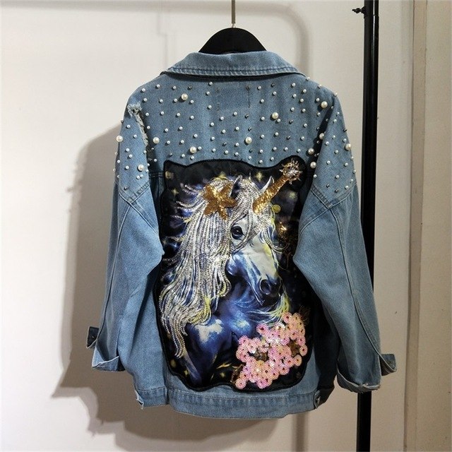 denim unicorn jacket